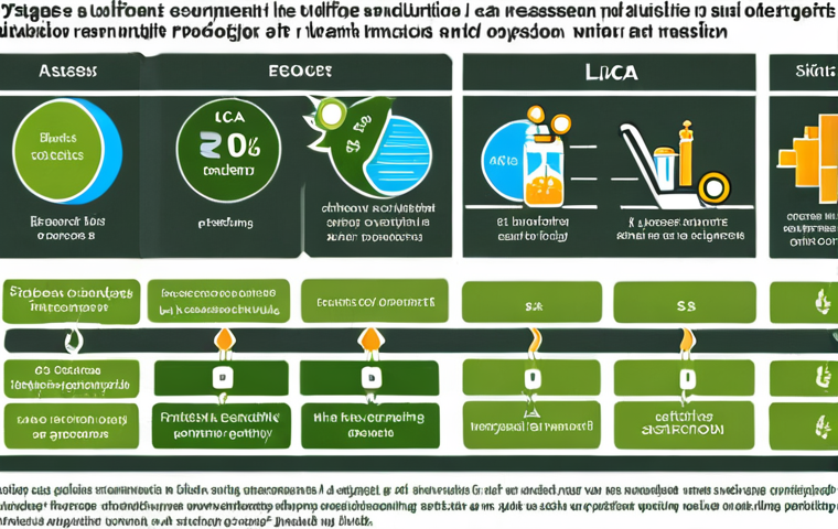 **A vibrant illustration of an extended Life Cycle Assessment (LCA+) in action.** Depict various stages of a product's life (raw material extraction, production, usage, end-of-life) with icons representing environmental, social, and economic factors. Show happy workers, healthy communities, and thriving ecosystems alongside traditional LCA elements like energy consumption and carbon emissions. The overall tone is positive and empowering, emphasizing informed decision-making.