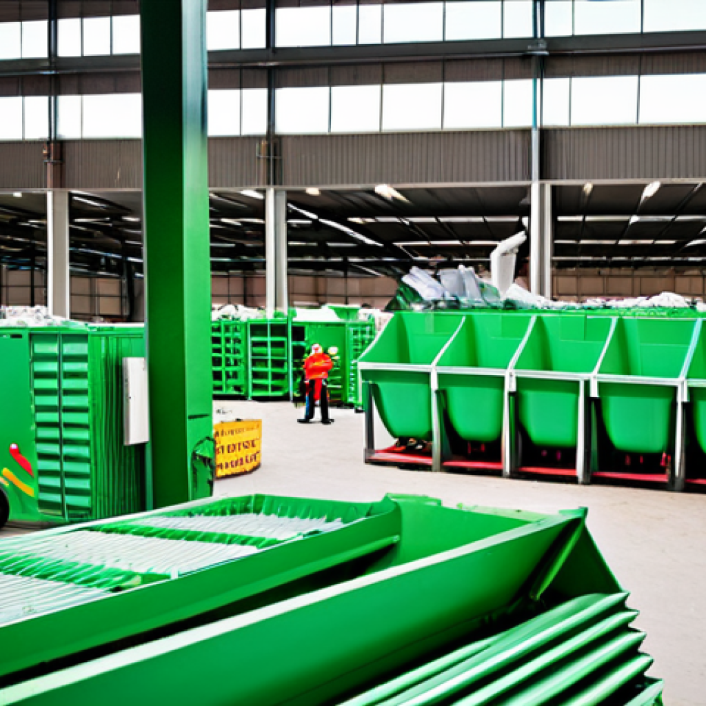제로웨이스트 관련 정부 정책 분석 - Circular Economy Initiative**
A bustling recycling center in Spain, showcasing modern equipment and...