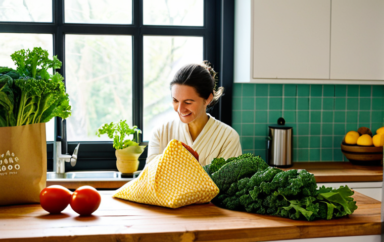 제로웨이스트 제품 추천 리스트 - Image Prompt 1: The Heart of a Sustainable Home Kitchen**