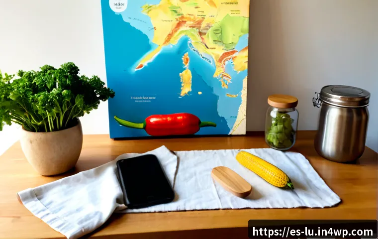 제로웨이스트 생활을 위한 앱 및 도구 - Photorealistic zero-waste lifestyle workspace in a bright Spanish apartment kitchen, a smartphone di...